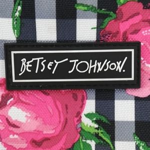 Betsey Johnson gingham rose print lunch bag